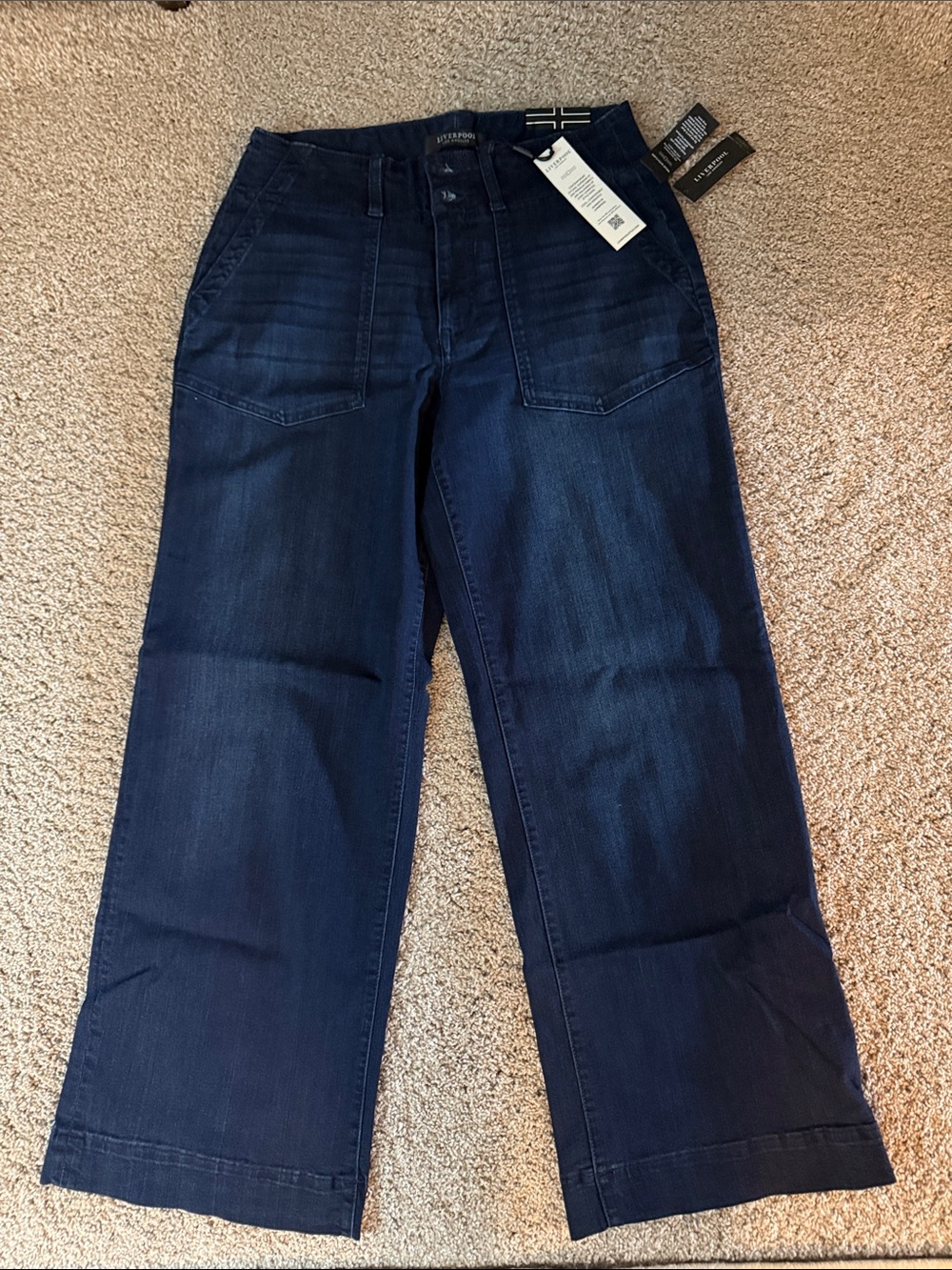 Liverpool Dark Blue Wide Leg Jeans